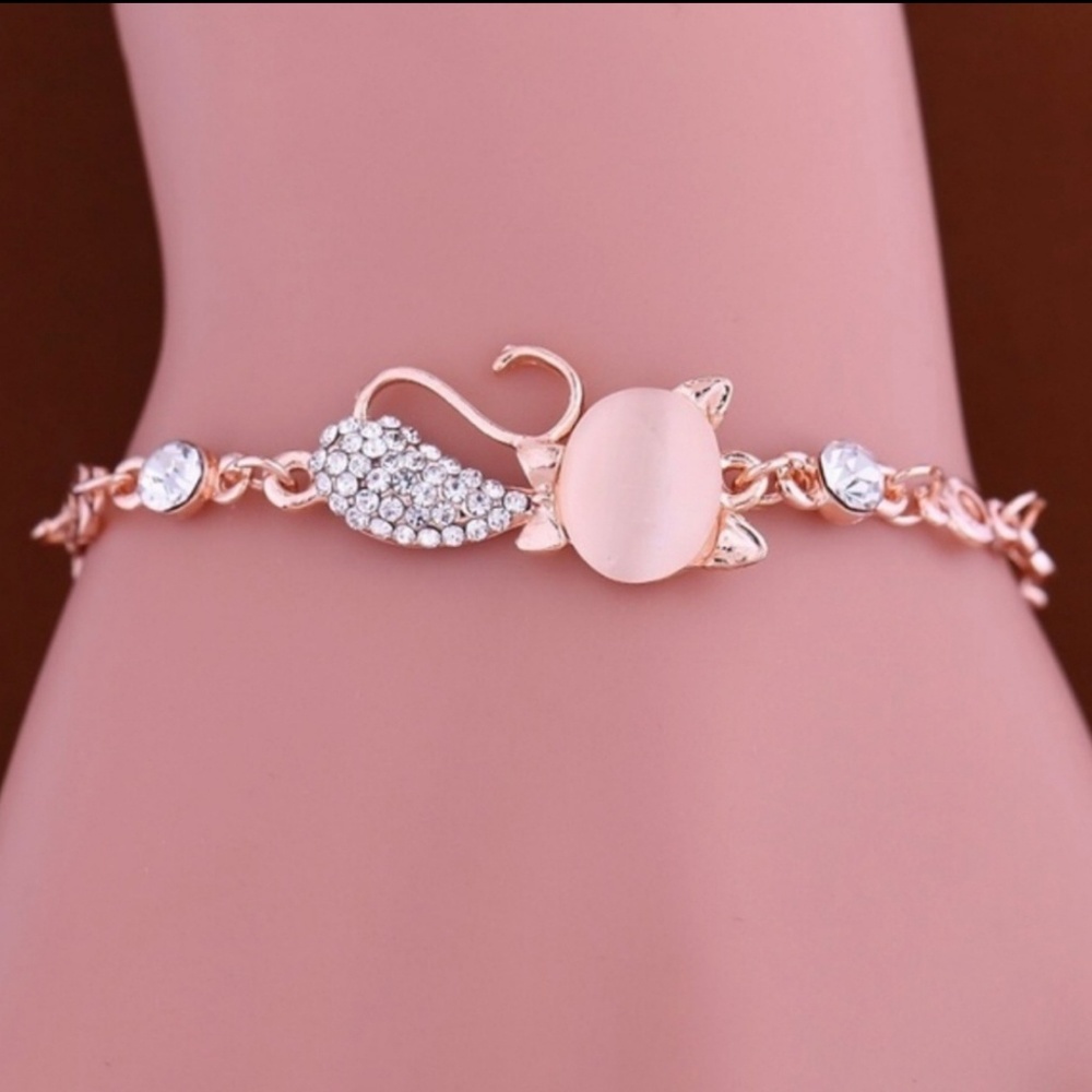 Opal Crystal Cat Bracelet